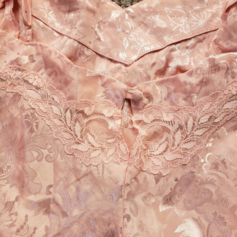 Vintage Victoria Secret Nightgown Beaded Gold Label Large Pink - Picture 10 of 14